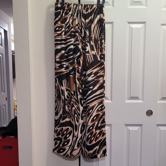 Dvf Denise Silk Pants in Abstract Wing Black Size Medium - Picture 10 of 12